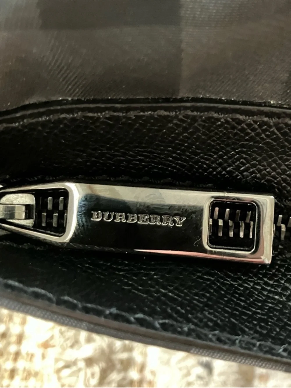 Burberry Black Tonal Check Messenger Bag